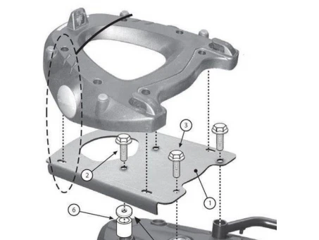 Suport pentru topcase KAPPA - BMW F 650GS (08-17), F 700GS (13-17), F 800GS (08-17), F 800 GS ADVENTURE (13-18) (cu placa MONOKEY) | KR5107