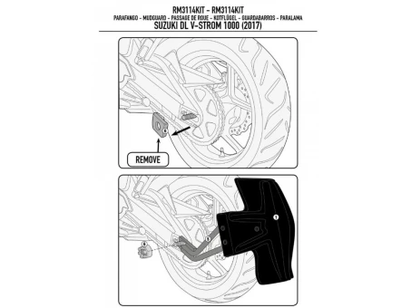 Suport aripa spate KAPPA - KRM01 I KRM02 SUZUKI DL 1000 V-STROM (17) | RM3114KITK