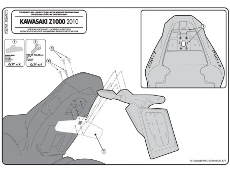 Kit montare suport lateral TK267 KAPPA - TK267 | T267KIT