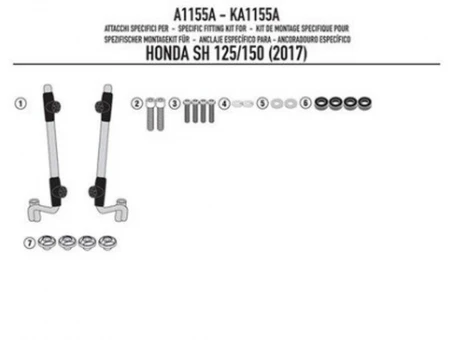 Suport parbriz KAPPA - 1117AK HONDA SH 125i-150i (17-19) | A1155AK