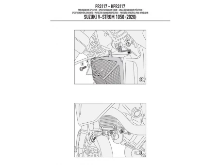 Protectie radiator KAPPA - SUZUKI V-Strom 1050 (20) Negru | KPR3117