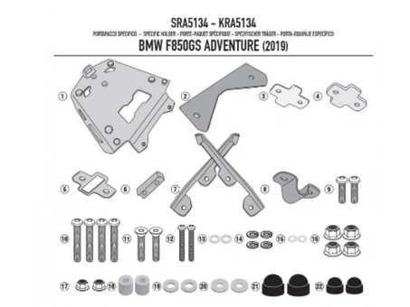 Suport pentru topcase KAPPA - BMW F 850GS Adventure (19) aluminiu MONOKEY | KRA5134
