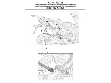 Suport pentru genti laterale KAPPA MONOKEY SIDE HONDA FORZA 750 21- doar pentru K33N KROAD | KLX1186