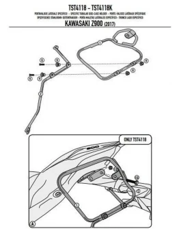 Suport pentru genti laterale KAPPA - RB105 KAWASAKI Z 900 (17-19), Z 900 (20)