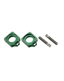 Intinzator roata spate ACCEL cu surub KAWASAKI KXF 250/450 '04-'14 culoare verde set 2 bucati