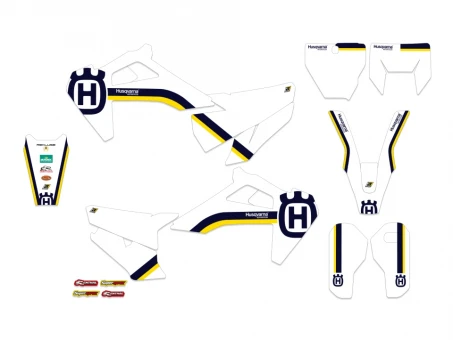 Kit grafic BLACKBIRD HUSQVARNA TC/FC '19-'22, TE/FE '20-'23 RETRO culoare Alb