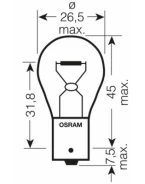 Bec OSRAM - 12V 21W BA15S P21W 1 buc. | O-7506