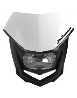 Far moto POLISPORT MODEL HALO (halogen) - Alb/Negru