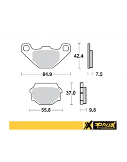 Placute de frana ProX KH67/2/3 SINTER KAWASAKI KDX 200 '89-'92, KL 650 '87-'89, KLR 650 '95-'07, KMX 125 '86-'03, KX 125 '87-'88, SUZUKI LT-A/F 500 VINSON '02-'07