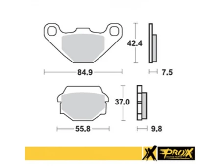PROX KLOCKI HAMULCOWE KH67/2/3 SINTER KAWASAKI KDX 200 89-92, KL 650 87-89, KLR 650 95-07, KMX 125 86-03, KX 125 87-88, SUZUKI LT-A/F 500 VINSON 02-07 | 37.105002
