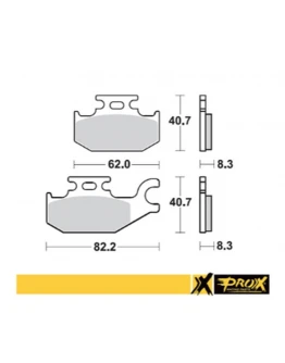 Placute de frana ProX KH413 SUZUKI LT-A/F 400F '08-'15, LT-A 450X '07-'10, LT-A 700X '05-'07, LT-A 750X '08-'15 stanga fata