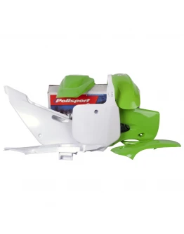 Kit plastice POLISPORT - KAWASAKI KLX 110 '02-'09 - Verde Alb