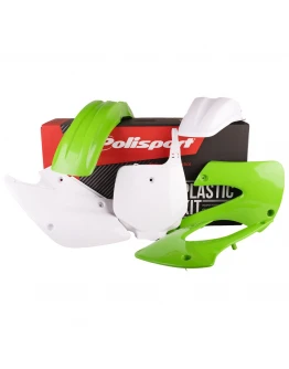 Kit plastice POLISPORT - KAWASAKI KX '01-'13 - Verde Alb