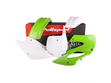 Kit plastice POLISPORT - KAWASAKI KX '01-'13 - Verde Alb