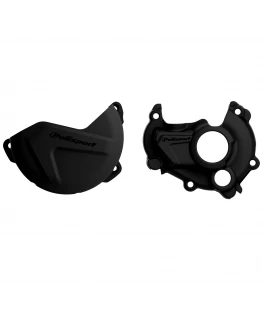 Kit protectii capac ambreiaj/alternator POLISPORT - cu capac pompa apa YAMAHA YZ 250F '15-'1001) - Negru