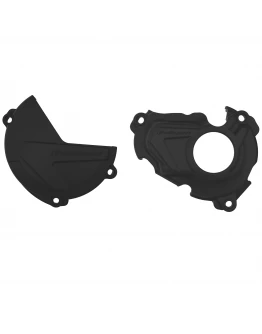 Kit protectii capac ambreiaj/alternator POLISPORT - cu capac pompa apa YAMAHA YZ 250F '19-'23 - Negru