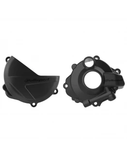 Kit protectii capac ambreiaj/alternator POLISPORT - cu capac pompa apa HONDA CRF 250R '1R Negru