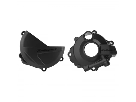 Kit protectii capac ambreiaj/alternator POLISPORT - cu capac pompa apa HONDA CRF 250R '1R Negru