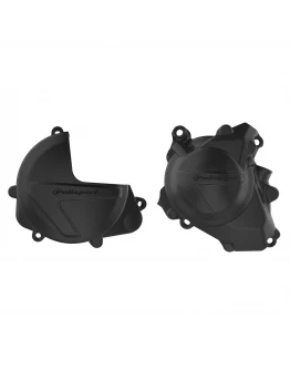 Kit protectii capac ambreiaj/alternator POLISPORT - cu capac pompa apa HONDA CRF 450R '17-'23 - Negru