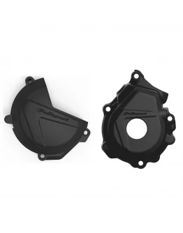 Kit protectii capac ambreiaj/alternator POLISPORT - cu capac pompa apa KTM SX-F/XC-F 250/350 '16-22; Husqvarna FC 250/350 '16-22 - Negru