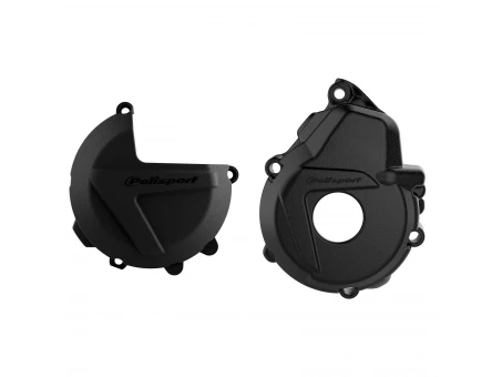 Kit protectii capac ambreiaj/alternator POLISPORT - cu capac pompa apa KTM EXC-F/XC-F 250/350 '17-22; Husqvarna FC 250/350 '19-22 - Negru