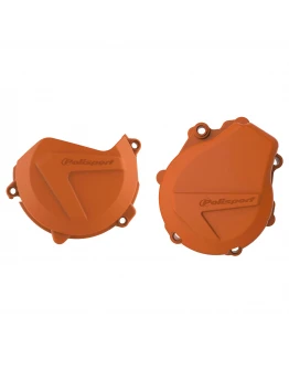 Kit protectii capac ambreiaj/alternator POLISPORT - cu capac pompa apa KTM EXC-F/XC-F 450/500 '17-22; Husqvarna FE 450/501 '17-22 - Portocaliu