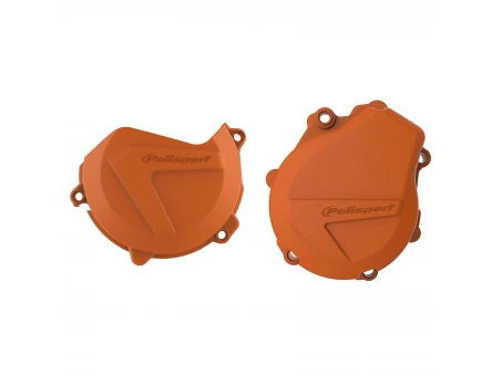 Kit protectii capac ambreiaj/alternator POLISPORT - cu capac pompa apa KTM EXC-F/XC-F 450/500 '17-22; Husqvarna FE 450/501 '17-22 - Portocaliu