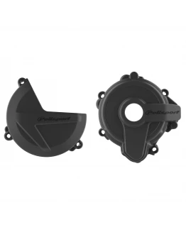Kit protectii capac ambreiaj/alternator POLISPORT - cu capac pompa apa SHERCO SE 250/300 '14-'23 - Negru