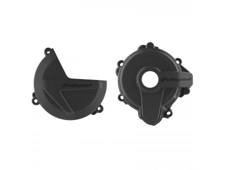 Kit protectii capac ambreiaj/alternator POLISPORT - cu capac pompa apa SHERCO SE 250/300 '14-'23 - Negru