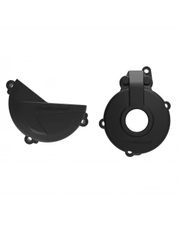 Kit protectii capac ambreiaj/alternator POLISPORT - cu capac pompa apa SHERCO SE-F 250 '14-'23; SE-F 300 '14-'23 - Negru