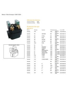 Releu pornire DZE YAMAHA FJR 1300, YZF R6/R1, XVS 1100, XV 1900 (150A) (5JW-81940-02, 4DN-81940-00, 4DN-81940-12)