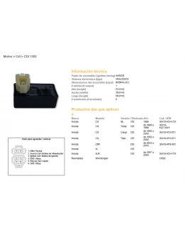 Modul aprindere CDI DZE HONDA XL 125R, XLR 125`97-02, CG 125, CRF 230