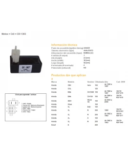 Modul aprindere CDI DZE HONDA XL 500R`82, XL 250R`82-83, XL 125S