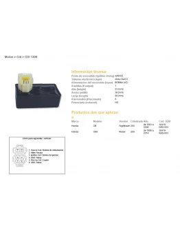 Modul aprindere CDI DZE HONDA CB250 NIGHTHAWK 91-08, CMX250 REBEL 96-14