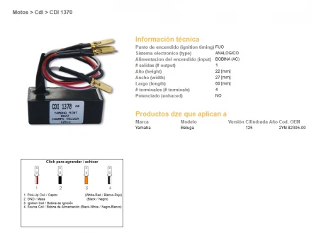 DZE MODUŁ ZAPŁONU CDI YAMAHA BELUGA 125 (2YM 82305-00) | 1370-01