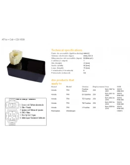 Modul aprindere CDI DZE HONDA TRX250 RECON 97-01 (30410-HM8-003)