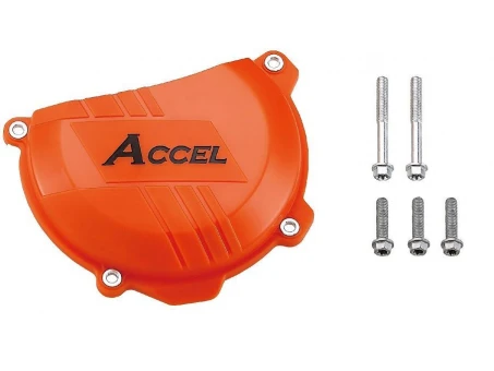 Protectie ambreiaj plastic ACCEL KTM SXF250 13- , EXCF250 14-, SXF350 11-, EXCF350 12-, culoare portocaliu | CCP501OR