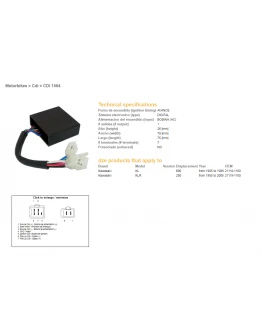 Modul aprindere CDI DZE KAWASAKI KLR250 85-05, KLR600 85-86 (21119-1180)