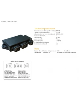 Modul aprindere CDI DZE YAMAHA YFM 350 GRIZZLY '07-'13 (OEM:4S2-85540-00-00)