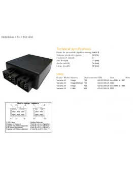 Modul aprindere CDI DZE YAMAHA XV750 VIRAGO 84-90, XV920 83, XV700 '84-'87 (42X-82305-20)