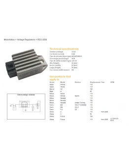 Regulator tensiune DZE KYMCO 50 AGILITY, PEOPLE, SUPER 9, TOP BOY (12V/8A) (ESR019)