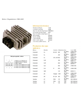 Regulator tensiune DZE KAWASAKI KLR650 87-07, KMX125 86-03, KLR250 87-05 (ESR246)