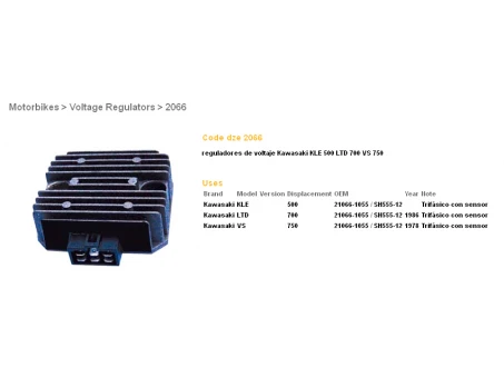 DZE REGULATOR NAPIĘCIA KAWASAKI (21066-1055, SH555-12) (ESR260) = 2078-01 | 2066-01