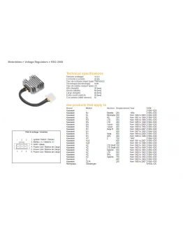 Regulator tensiune DZE KAWASAKI EL/EN/EX/GPZ/KZ/Z (SH530-12) (21066-1030) (SH530-12K,ESR140)