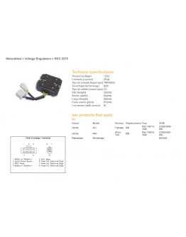 Regulator tensiune DZE HONDA XL 600 V 87-90, XRV650 '88-'89 (SH538A), (RGU-144, ESR640), (31600-MM9-000) (31600-MS8-000)