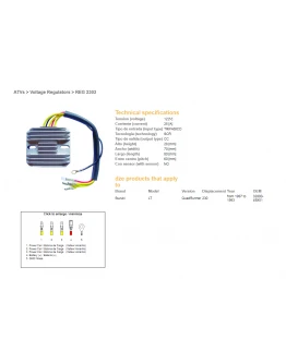 Regulator tensiune DZE KAWASAKI KZ1000A2, LTD, A1, Z1R (ESR101)