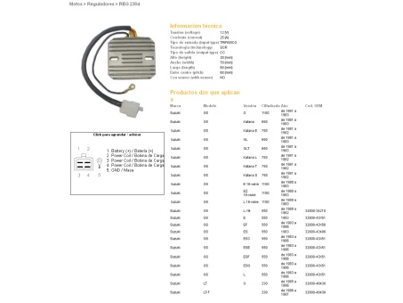DZE REGULATOR NAPIĘCIA SUZUKI GS550/650/750/850/1000/1100 (ESR090,ESR100) 32800-34210 (ESR090) | 2304-01