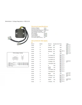 Regulator tensiune DZE HONDA CX/VF/VT 81-87 (ESR650)