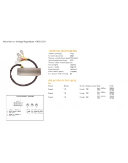 Regulator tensiune DZE SUZUKI VS 700 85-87, VS 750 88-91, VS 800 92-97 INTRUDER (32800-38A00) (ESR752)