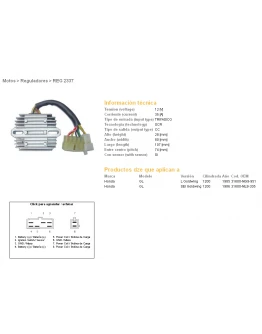 Regulator tensiune DZE HONDA GL1200 SEI 85-87 (WTRYSKOWY) (31600-MG9-951, 31600-ML8-305) (ESR570)